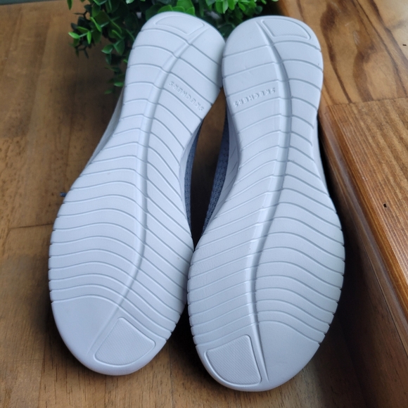 Skechers Faux Lace Stretch Knit Slip-On Sneakers | Outplay | Slate | 9.5 - Picture 7 of 9